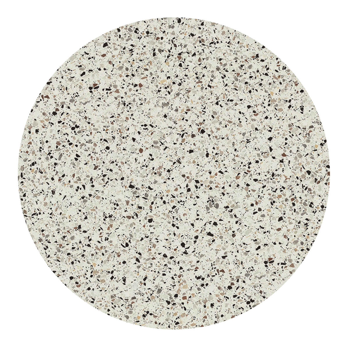 GARTENTISCH rund, Terrazzo - Weiß, Holzwerkstoff (70/70/72cm) - Oviala