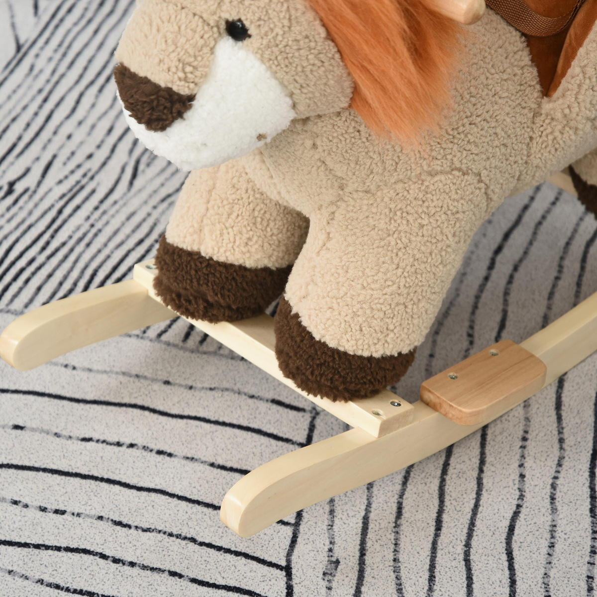 SCHAUKELPFERD DE-18225 Löwe, mit Musikfunktion Braun - Braun, Holzwerkstoff (35/50/68cm) - ComfortXL