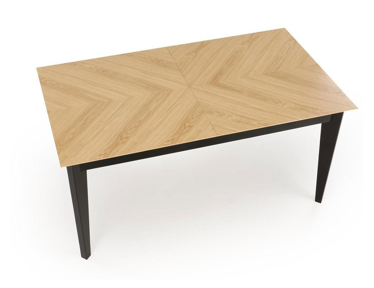 ESSTISCH Edmondo Eiche Natur / schwarz 160-240 / 90 / 75cm - Eichefarben/Schwarz, Holz (90/240/75cm) - Feldmann-Wohnen
