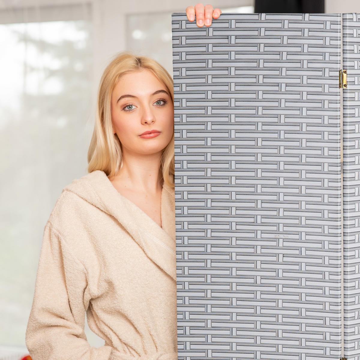 PARAVENT - Multicolor, Kunststoff (180/180/2cm) - Relaxdays