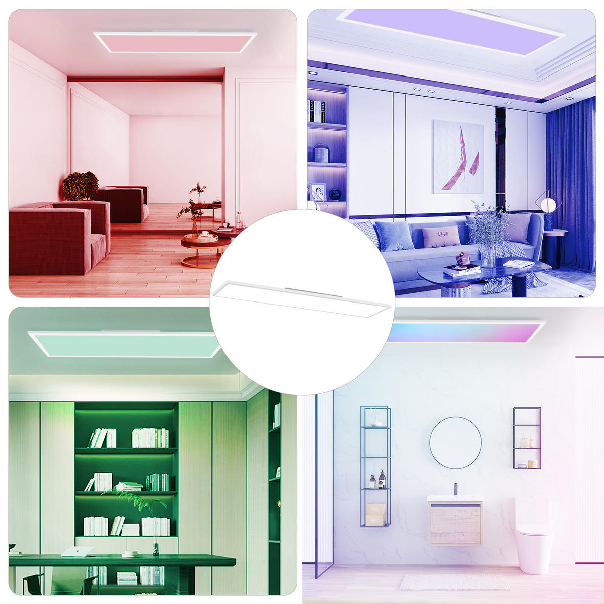 LED-DECKENLEUCHTE Quillon 119.5/29.5/5.6 cm - Weiß, Metall (29.5/119.5/5.6cm) - ZMH