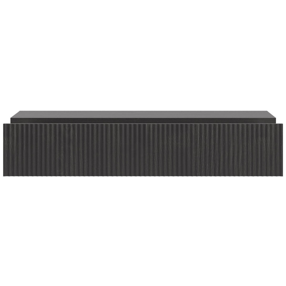 HÄNGEKONSOLE Nolie Holzoptik Esche Schwarz mit Schublade 90 cm - Schwarz, Holzwerkstoff (90/17/35.6cm) - Selsey