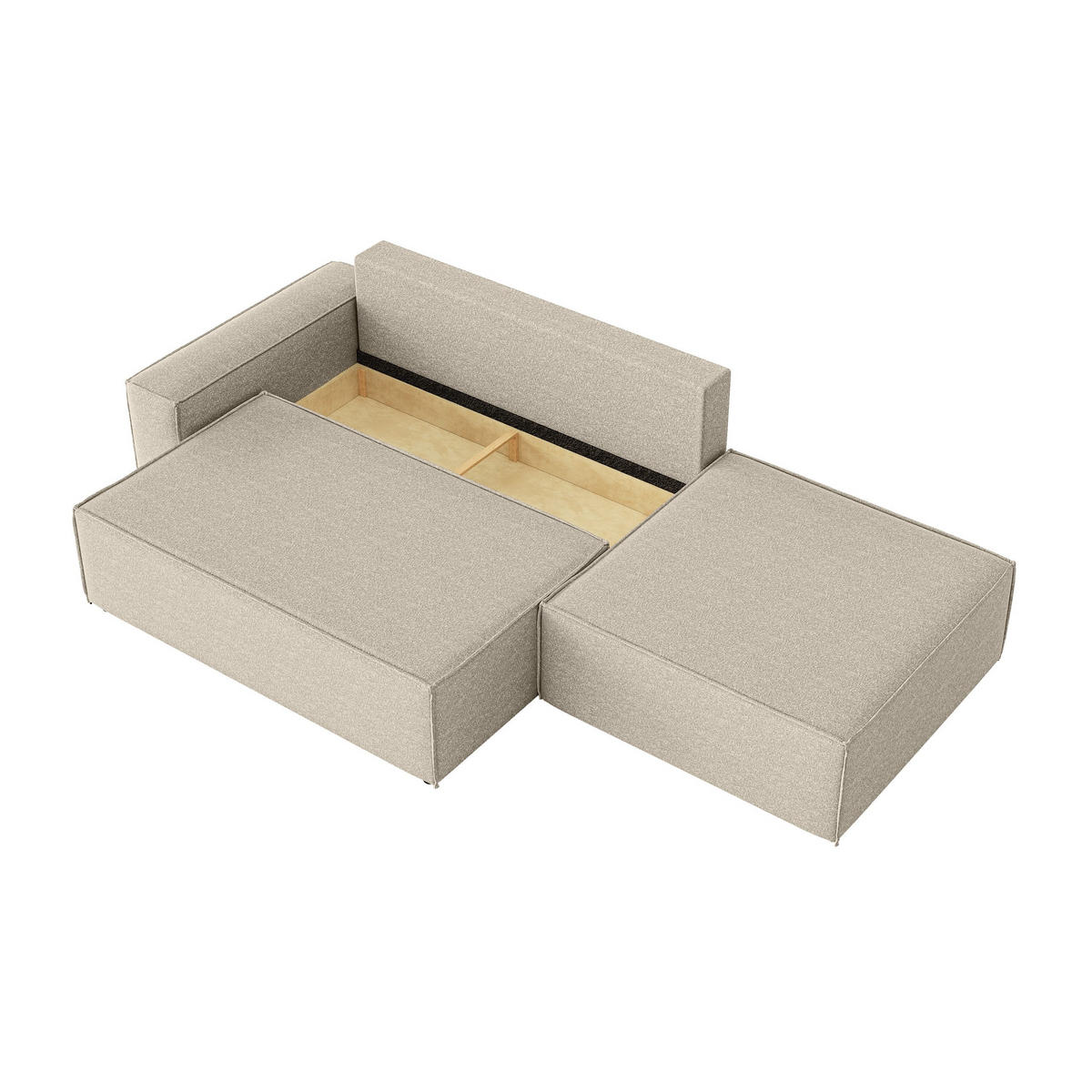 SCHLAFSOFA Lummo Si mit Schlaffunktion, Beige - Beige, Textil (263/70/100cm) - Fedve