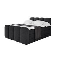 BOXBETT mit Matratze H3|H4 und Lattenrost - NINA-Z KING - 120x200 cm - Schwarz - Schwarz, Holzwerkstoff (120/200cm)