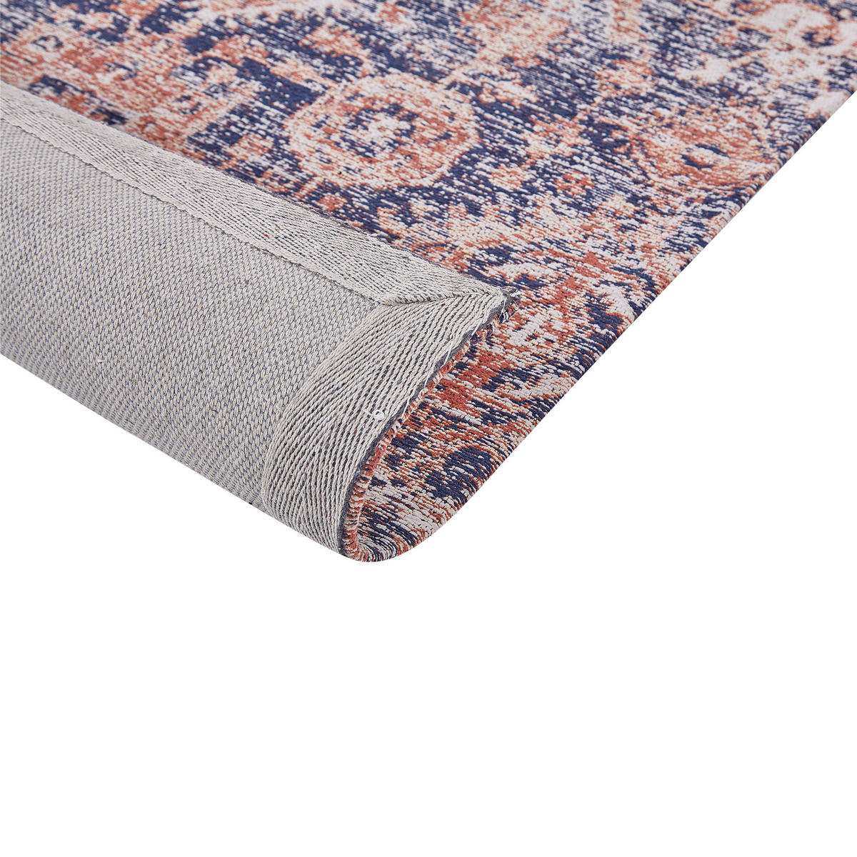 KURZFLOR-TEPPICH BAUMWOLLE Kurin 300/80 cm - Blau, Textil (80/300cm) - Beliani
