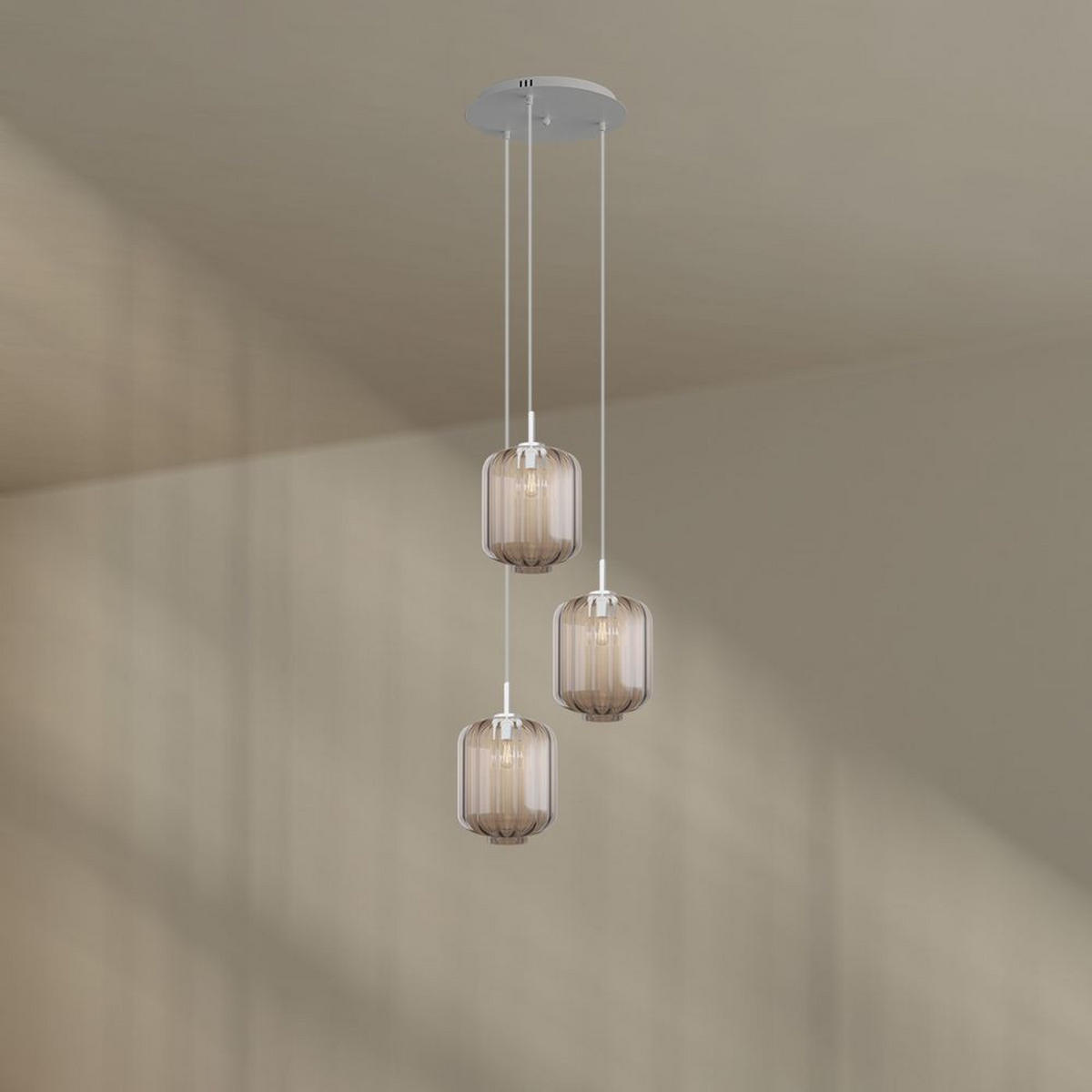 GALERIELEUCHTE Velo 3-flammig Klar Ø 25 cm - Klar/Weiß, Glas (25/25/27cm) - s.luce