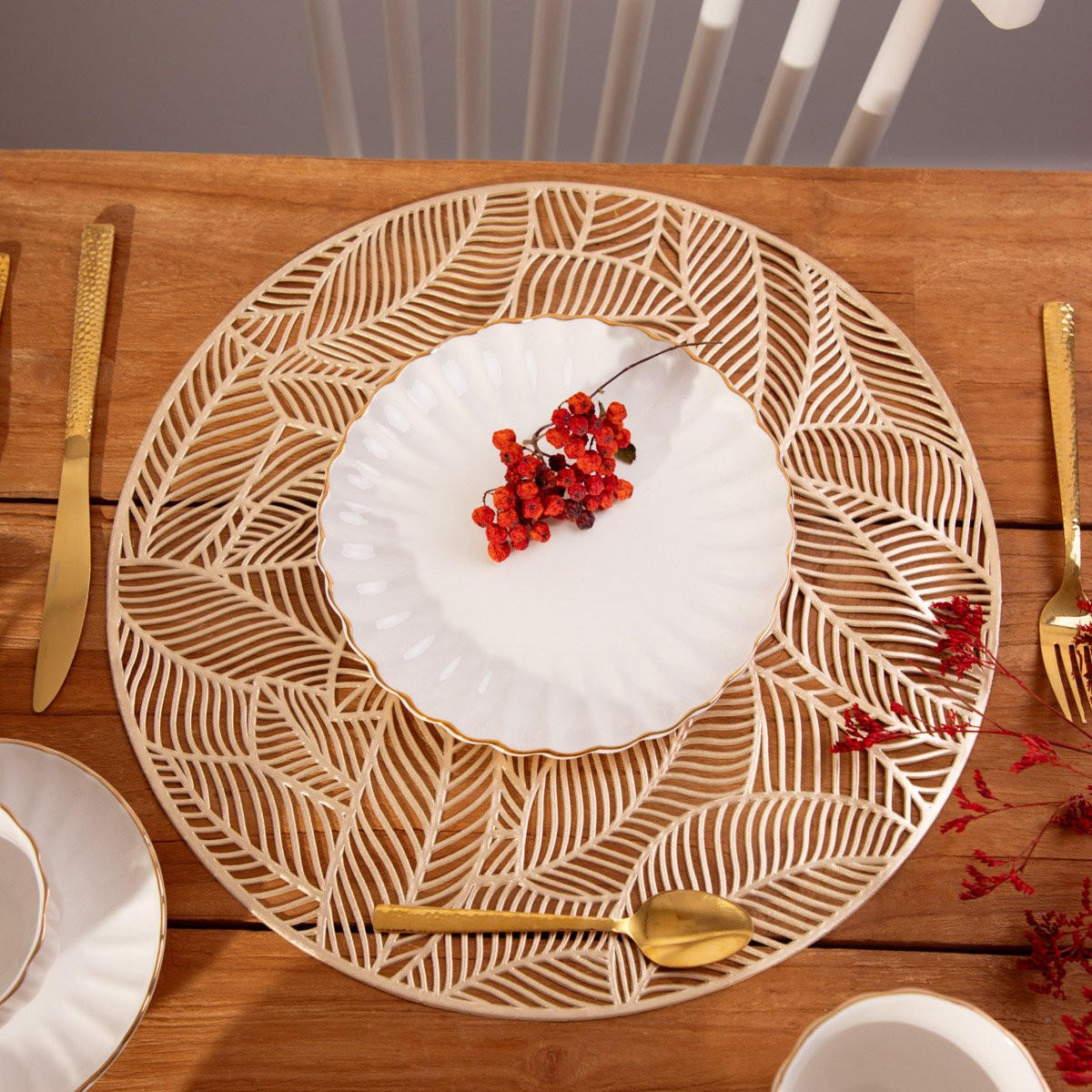 DESSERTTELLER Melida mit Goldrand 20 cm 6er-Set - Weiß, Keramik (20/20/1cm) - Homla