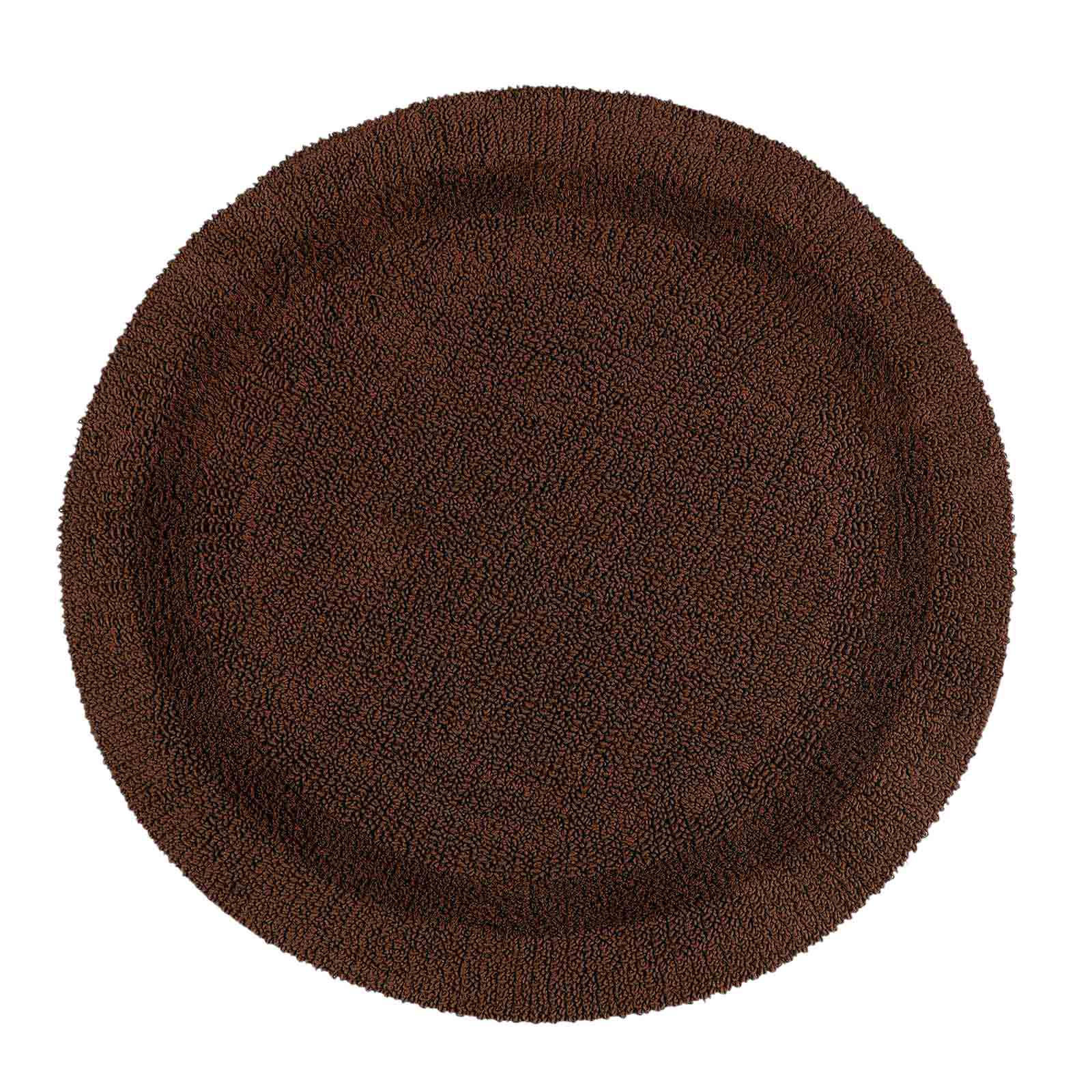 BADEMATTE 80 cm rund, 100% Baumwolle, wendbar - Braun, Textil (80/80cm) - Homescapes