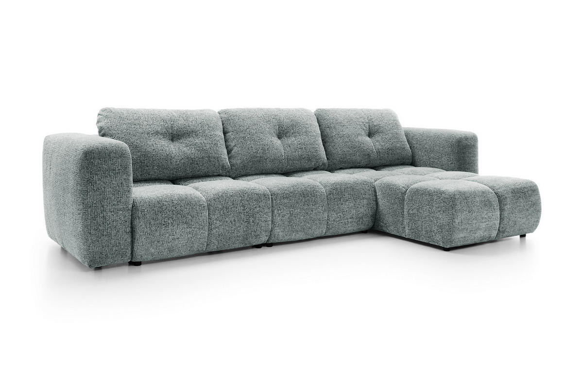 ECKSOFA ARTE 03 Grau Chenille mit Schlaffunktion - Grau, Holz (336/177cm) - MASSENO