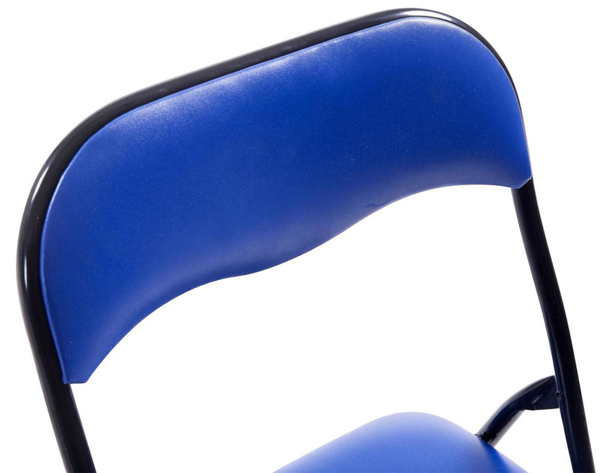 KLAPPSTUHL 2er Set Kunststoff blau/schwarz - Blau/Schwarz, Kunststoff/Textil (45/78/45cm) - CLP