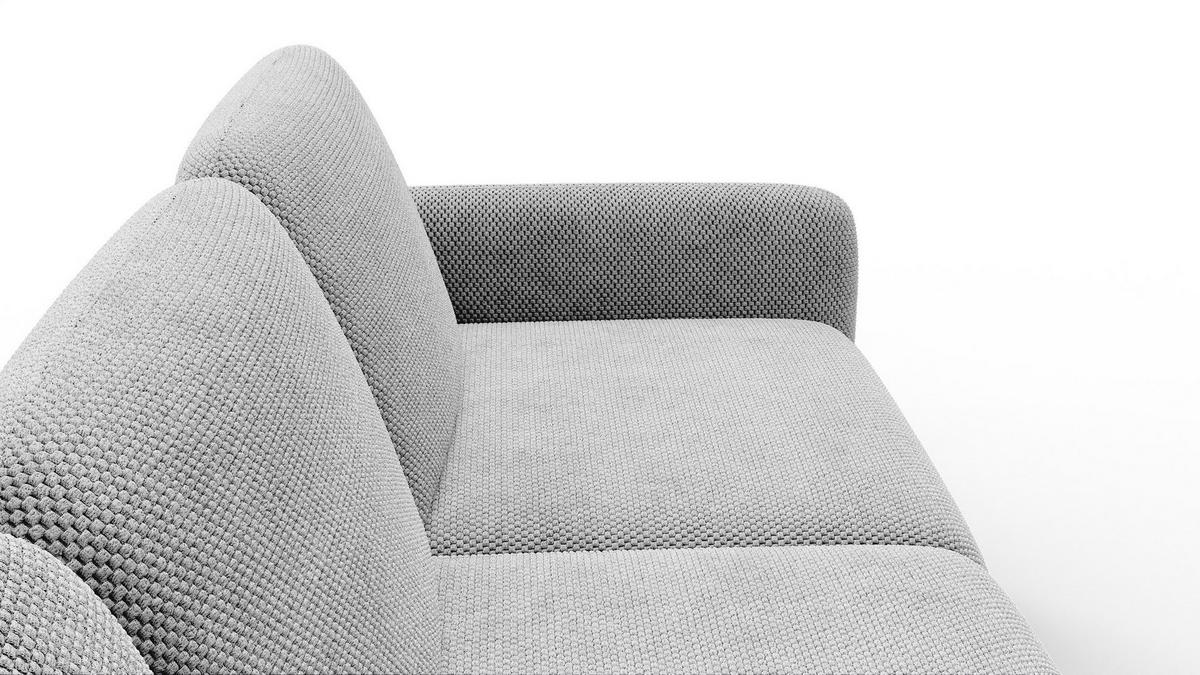 ECKSOFA FEBE 5-Sitzer links, hellgrau - Hellgrau/Schwarz, Holz/Textil (271/190cm) - Courtois Laville