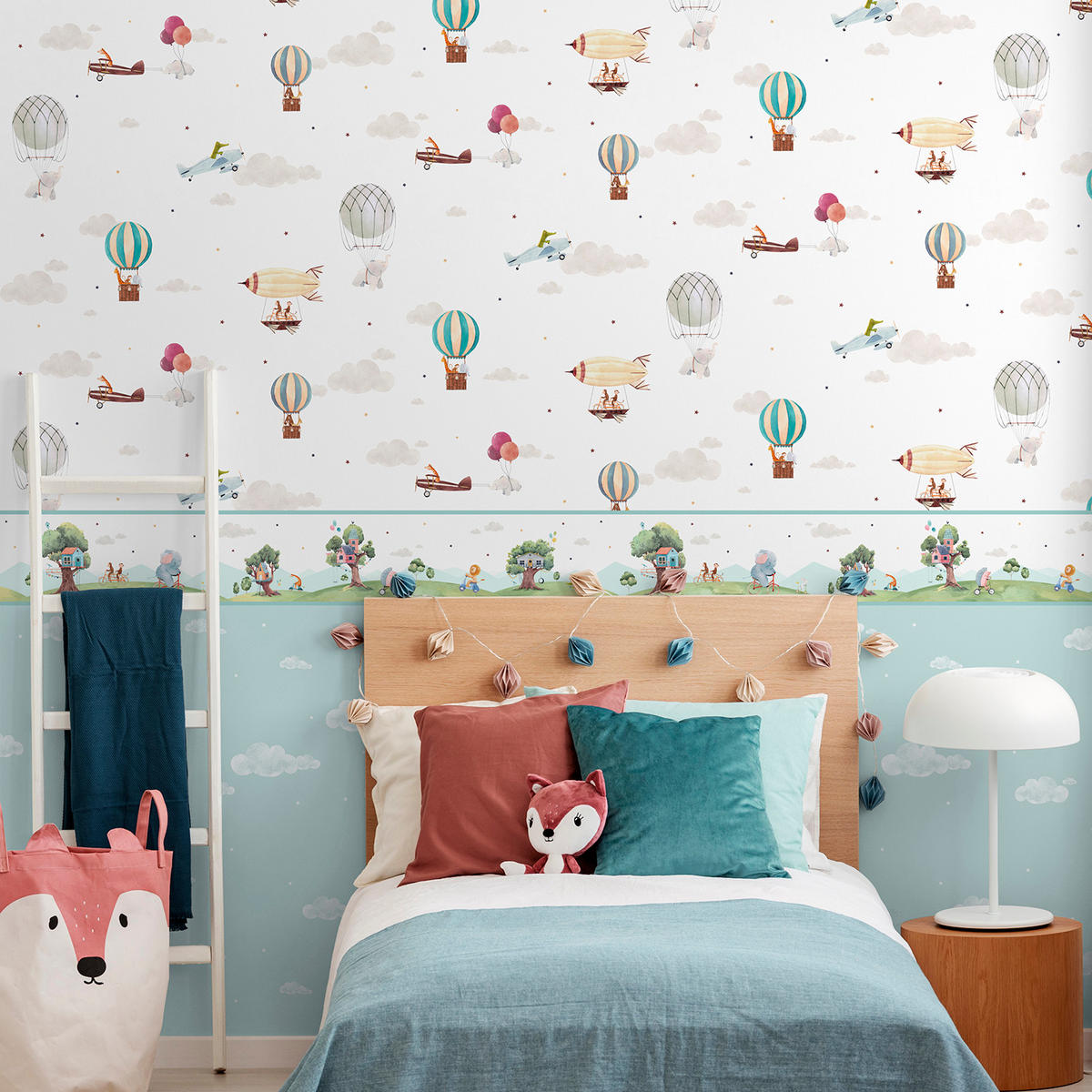 TAPETE kleine Wolken 53 cm x 10 m - Blau, Papier (53/0.1cm) - Sanders & Sanders