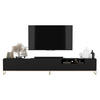 TV-LOWBOARD 2-er Set Elpis2 Schwarz Matt mit Metallrahmen 150 cm - Goldfarben/Schwarz, Holzwerkstoff/Metall (300/51.5/36.5cm) - Meble Lindner