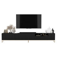 TV-LOWBOARD 2-er Set Elpis2 Schwarz Matt mit Metallrahmen 150 cm - Goldfarben/Schwarz, Holzwerkstoff/Metall (300/51.5/36.5cm) - Meble Lindner