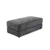 POLSTERHOCKER Federkern B124/T60/H40 cm Chenille-Bezug Grau / 15259 - Schwarz/Grau, Kunststoff/Textil (124/40/60cm) - luma-home