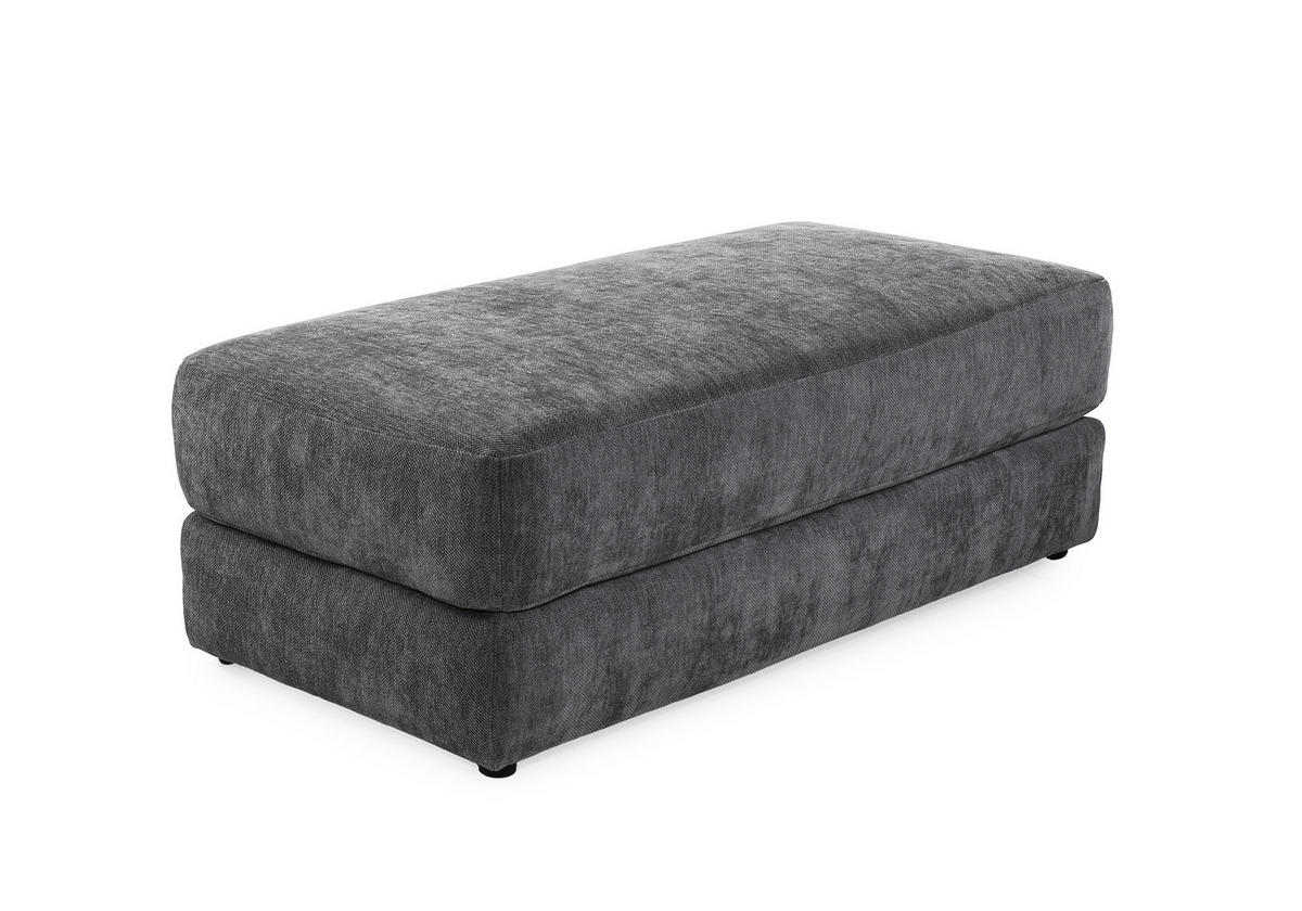 POLSTERHOCKER Federkern B124/T60/H40 cm Chenille-Bezug Grau / 15259 - Schwarz/Grau, Kunststoff/Textil (124/40/60cm) - luma-home