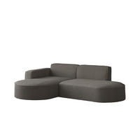 ECKSOFA Modena Studio, Stoff Quelle, Graphit Links - Graphitfarben, Holz (165/236cm) - Kaiser Möbel