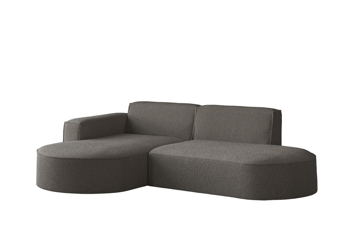 ECKSOFA Modena Studio, Stoff Quelle, Graphit Links - Graphitfarben, Holz (165/236cm) - Kaiser Möbel