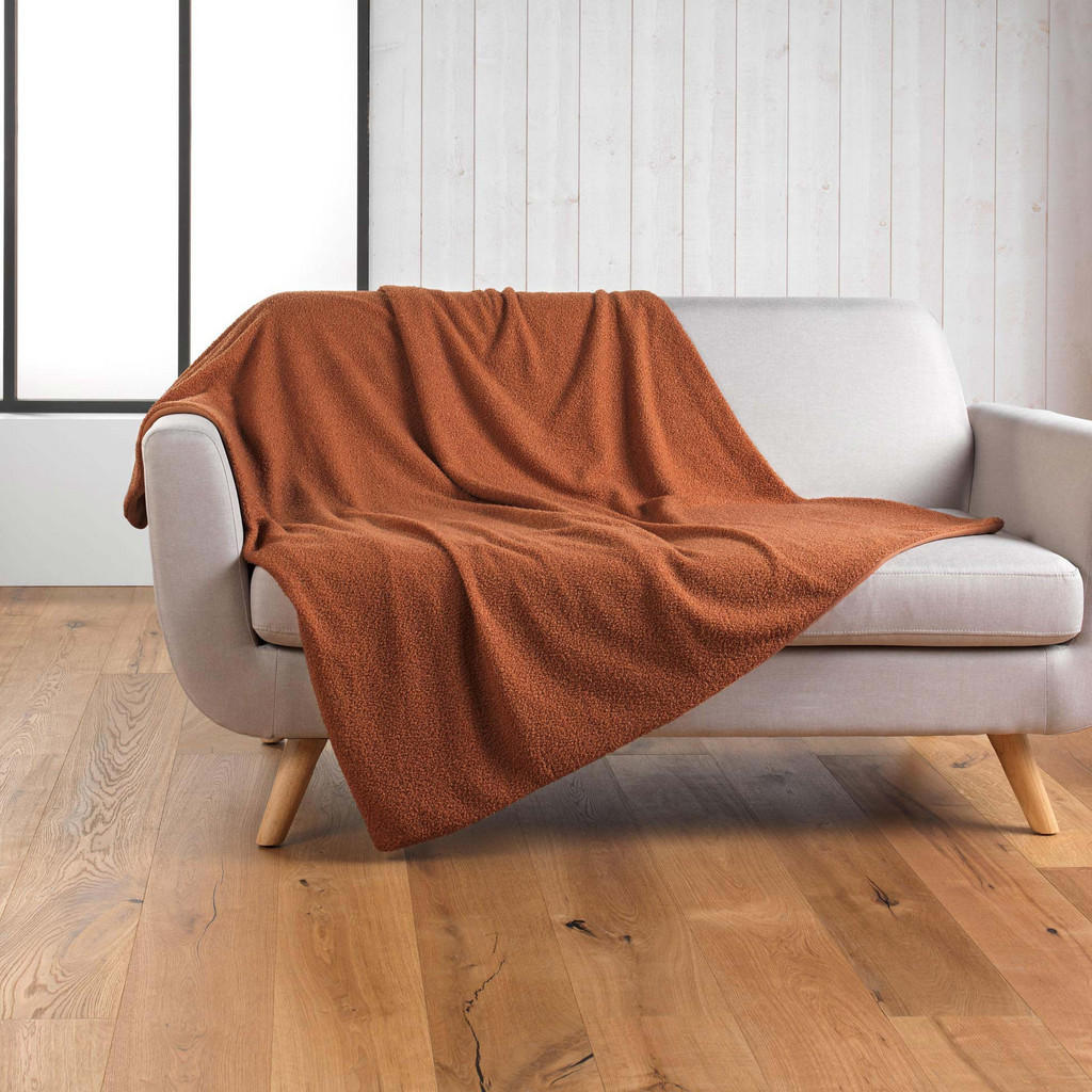 Thumbnail - Douceur d´intérieur Plaid, Orange, Textil, 220x180 cm, Wohntextilien, Decken