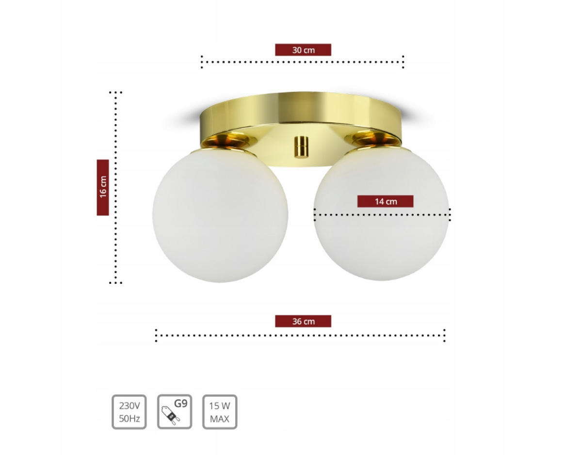 DECKENLEUCHTE GOLDGLAS - Goldfarben/Weiß, Glas/Metall (36/36/16cm) - kiki design