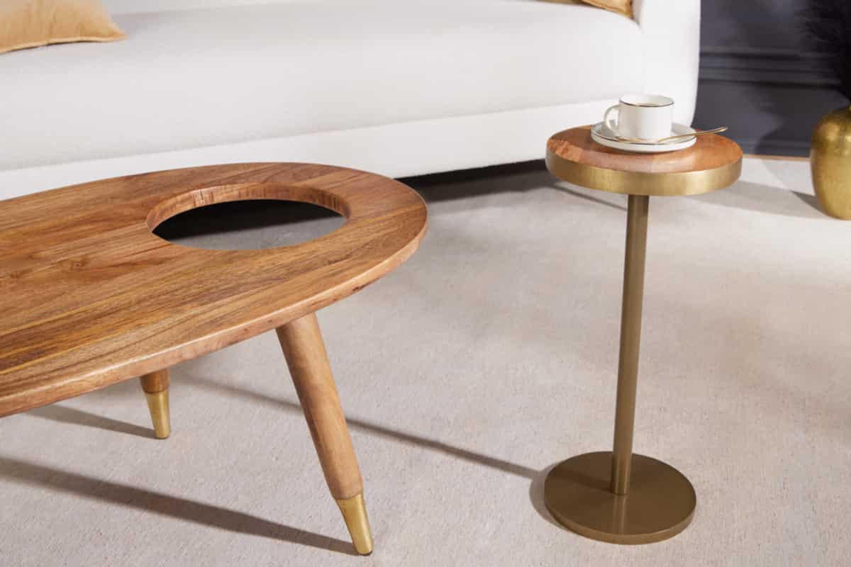 COUCHTISCH GATSBY Mango oval Braun|Natur 110cm - Braun, Holz/Metall (53/110/41cm) - riess-ambiente