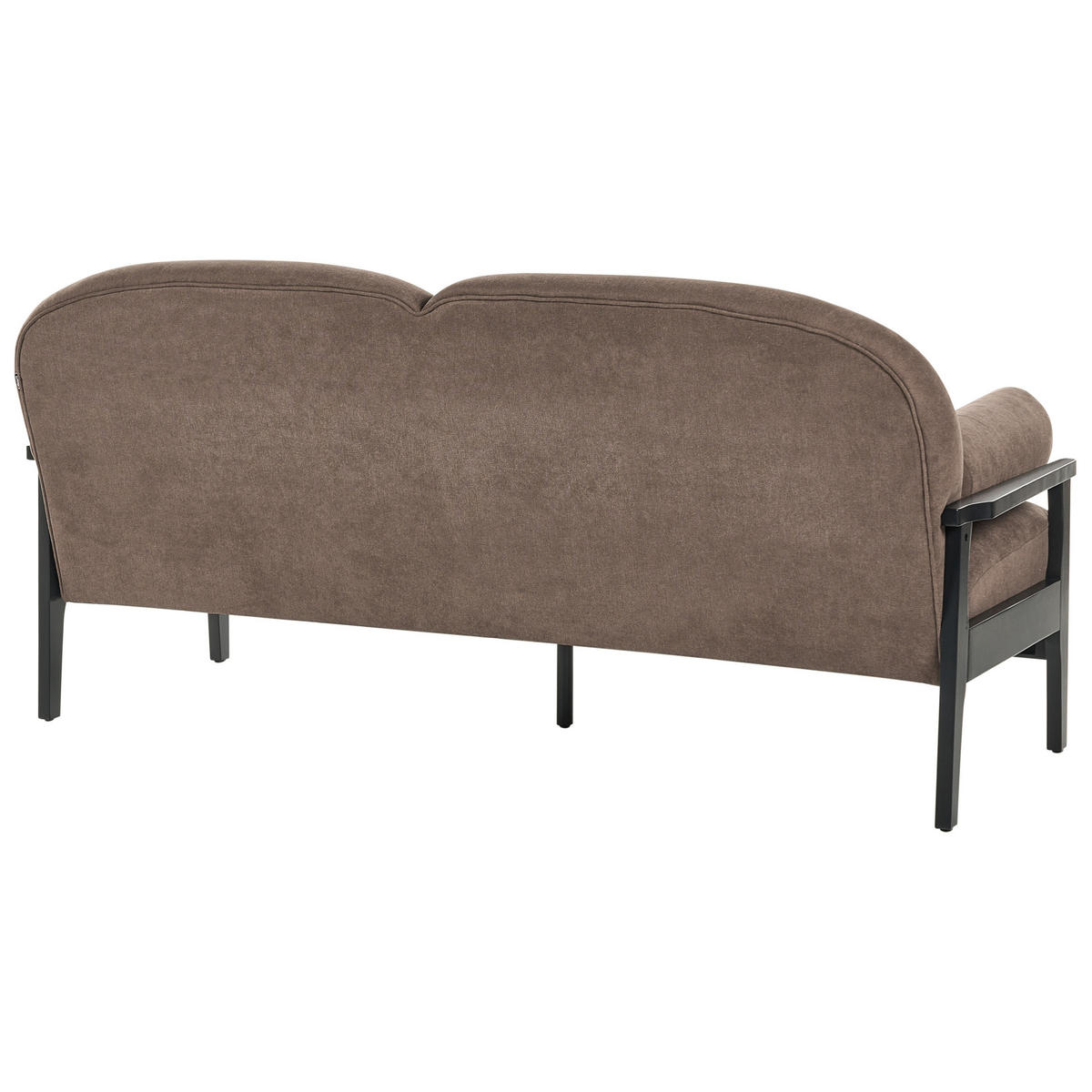 3-SITZER-SOFA Stoff Braun Pilarne - Schwarz/Braun, Textil (191/88/84cm) - Beliani