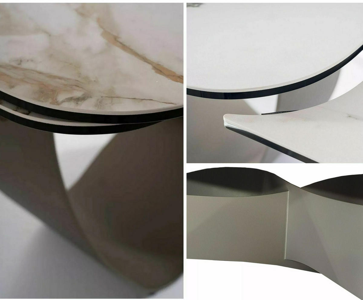 ESSTISCH Finity Weiß Marmor / Kupferfarben 160-240 / 90 / 75cm - Weiß/Kupferfarben, Holz/Metall (90/240/75cm) - Feldmann-Wohnen