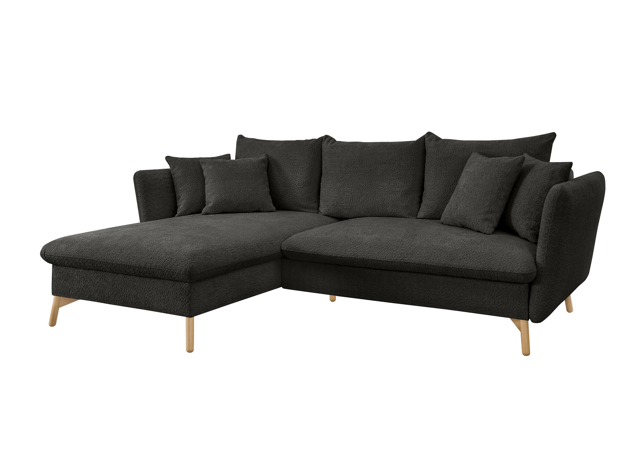 ECKSOFA S11 Ambriamo Anthrazit 258/91/167 cm Recamiere links - Anthrazit, Textil (167/258cm) - Livojo