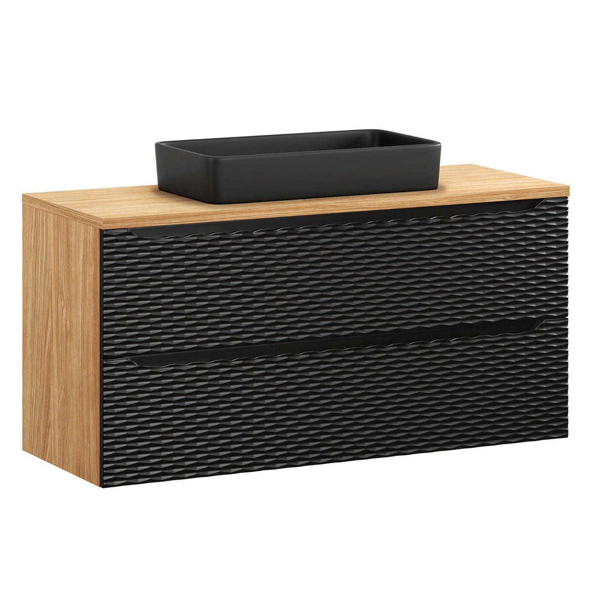 Petits-meubles UMYVADLO 120cm Elora Černá a dřevěná