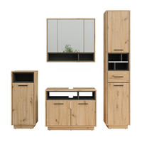 BADMÖBEL-SET Beatrice Artisan-Eiche 4 Teile - Anthrazit/Eiche Artisan, Holzwerkstoff (80/64/40cm) - Vicco