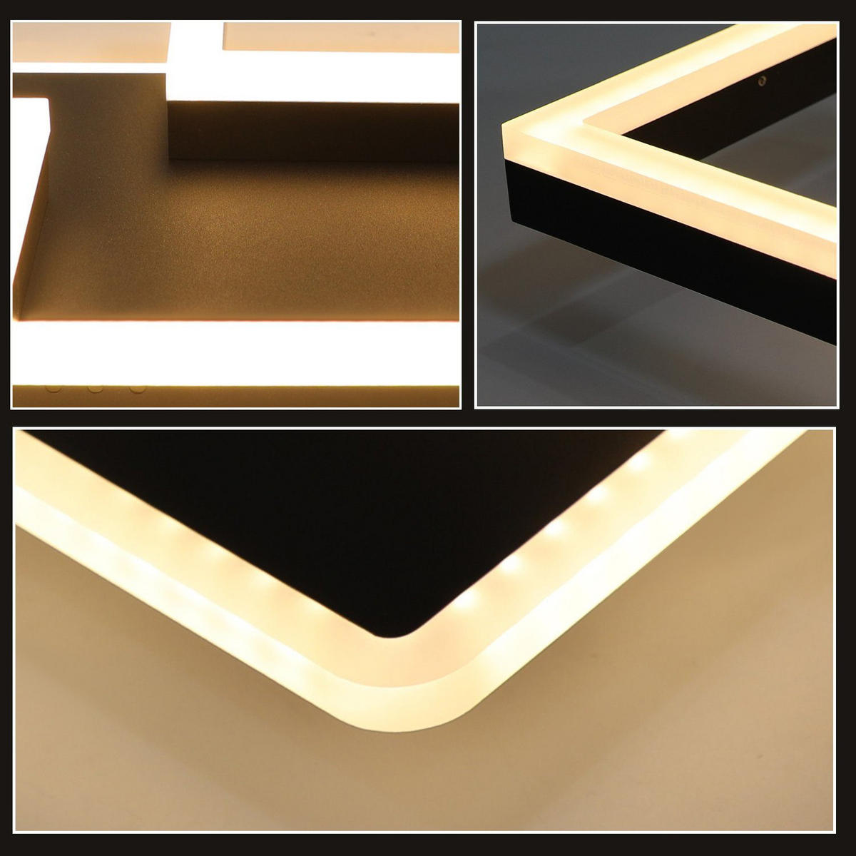 LED-DECKENLEUCHTE Marco 54/35/6 cm - Schwarz, Metall (54/35/6cm) - Nettlife