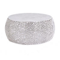 COUCHTISCH ABSTRACT LEAF rund Silber 73cm - Silberfarben, Metall (73/73/31cm) - riess-ambiente