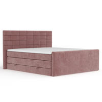 BOXSPRINGBETT Ava Rosa 200/200 cm - Schwarz/Rosa, Holz/Holzwerkstoff (200/200cm) - Maison de Reve