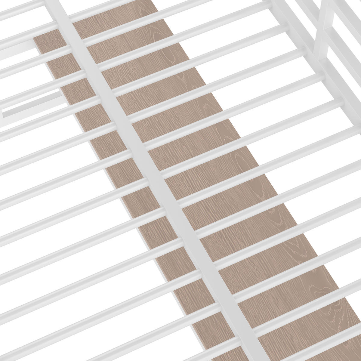 HOCHBETT 90/200 cm mit Geländer Tisch und USB-Anschlüssen - Weiß, Metall (90/200cm) - OKWISH