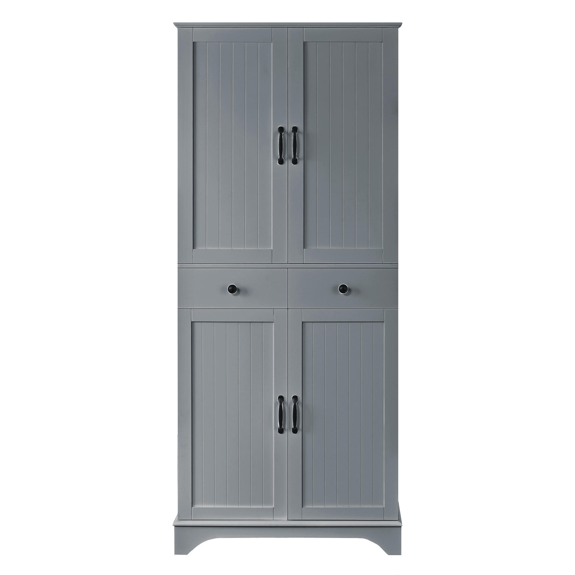 BUFFETSCHRANK Grau 77/40/181 cm - Grau, Holz (77/181/40cm) - PANGIVO