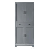 BUFFETSCHRANK Grau 77/40/181 cm - Grau, Holz (77/181/40cm) - PANGIVO