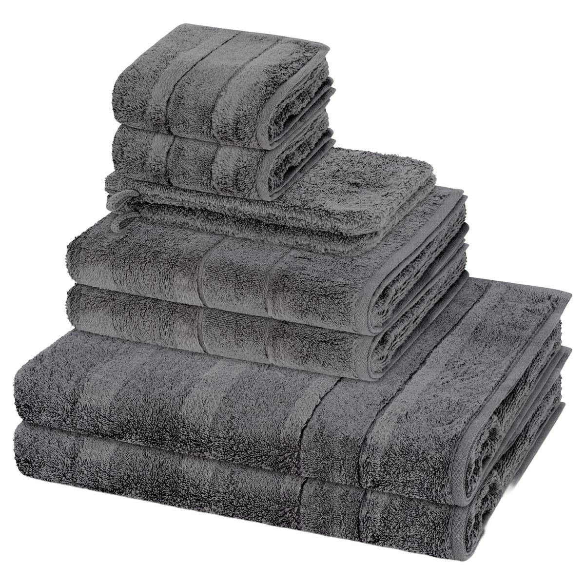 FROTTIERSET Noblesse 8-teilig - Dunkelgrau, Textil (50/100cm) - Cawoe
