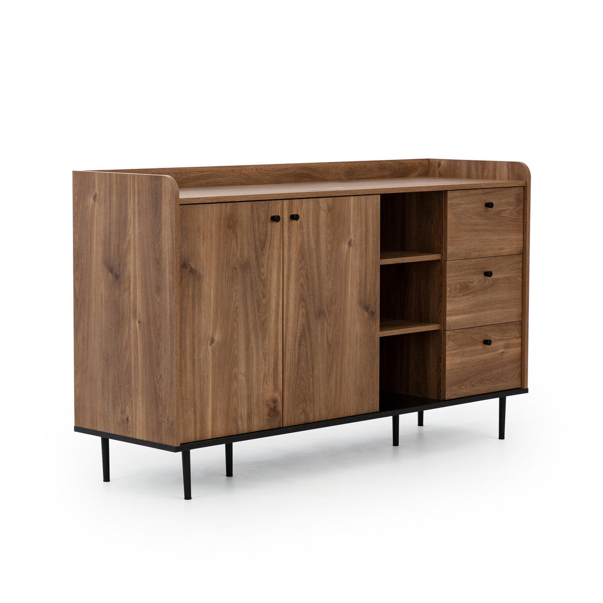 KOMMODE Vasilia mit 2 Türen und 3 Schubladen, Brandy Castello - Eichefarben, Holzwerkstoff (150/90/45cm) - Beautysofa