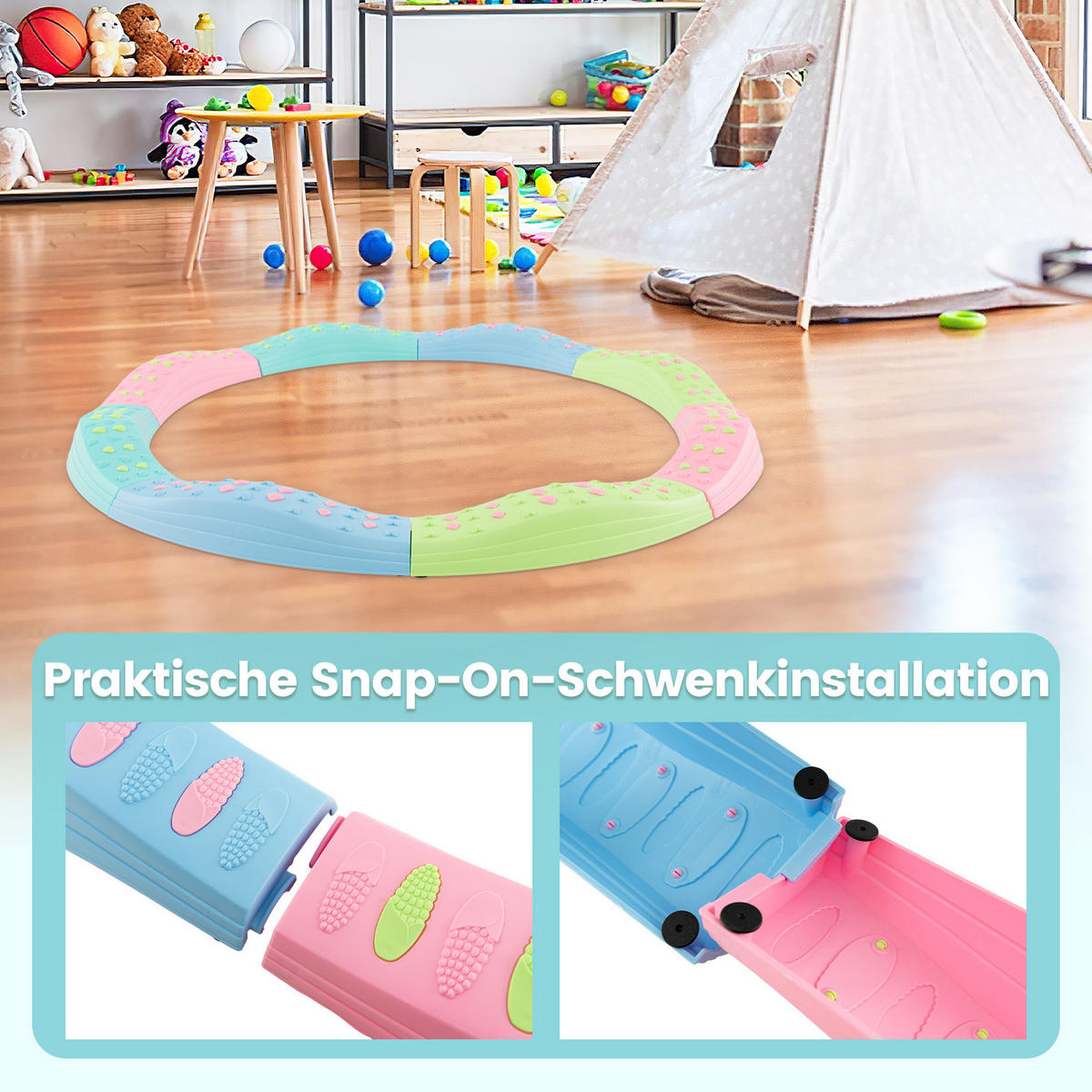 BALANCIERBALKEN Macaron-Grün - Grün, Kunststoff (43/50cm) - COSTWAY