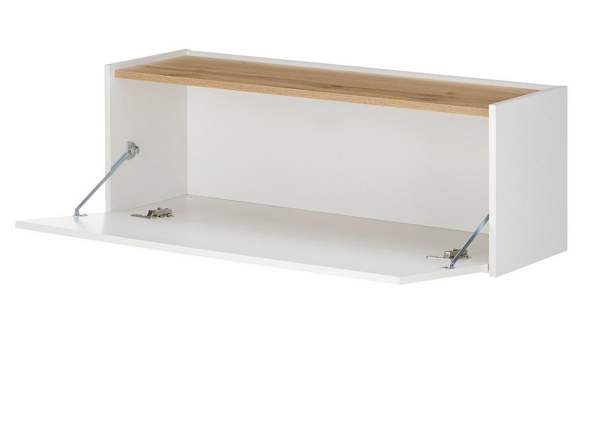 HÄNGEELEMENT weiß matt, Eiche Wotan 100 cm, Hängeschrank für Homeoffice und Büro - Eiche Wotan/Weiß, Holzwerkstoff (100/35/30cm) - Furn.Design