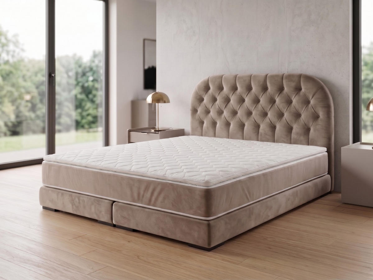 POLSTERBETT LEON4 120x 200 cm Farbe: Creme - Creme, Textil (120/200cm) - A&J MöbelLand