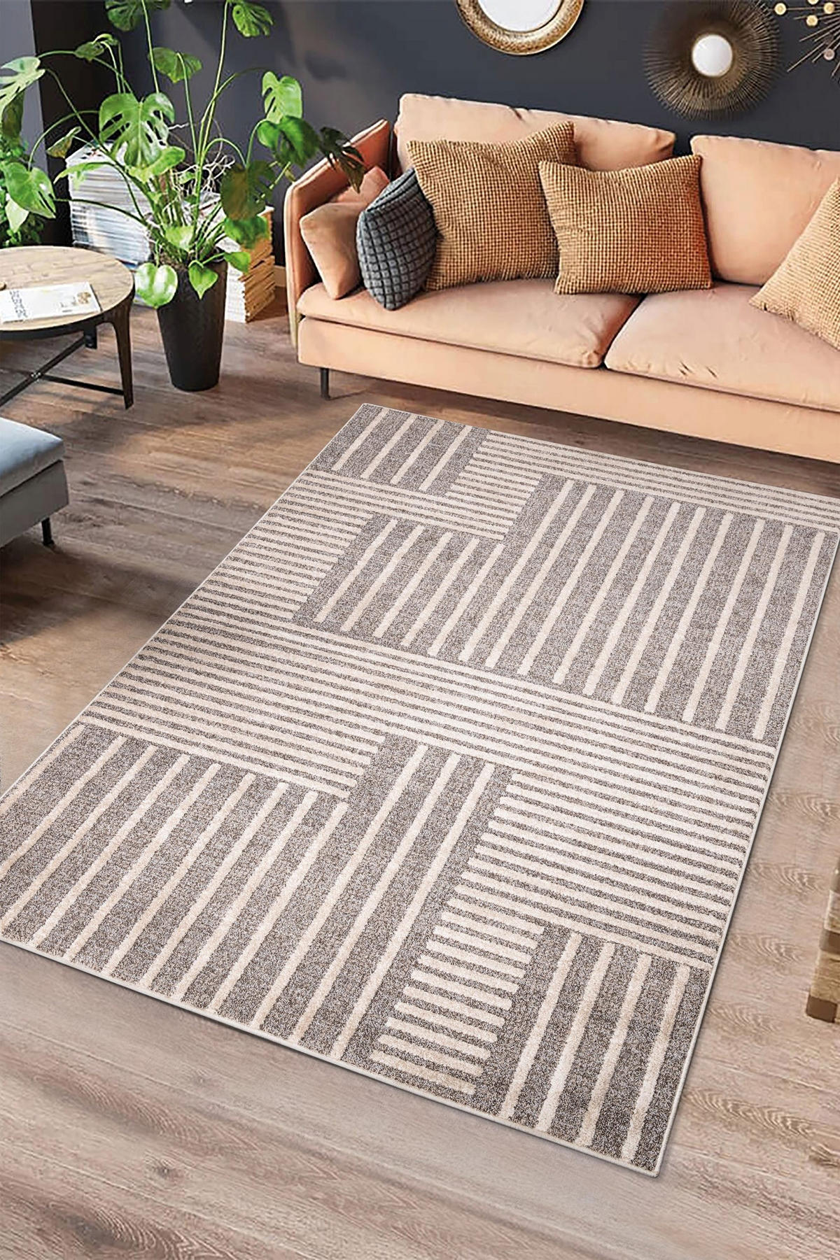 WEBTEPPICH Beige Paula 140/200 cm - Beige, Naturmaterialien/Textil (140/200cm) - Atticgo