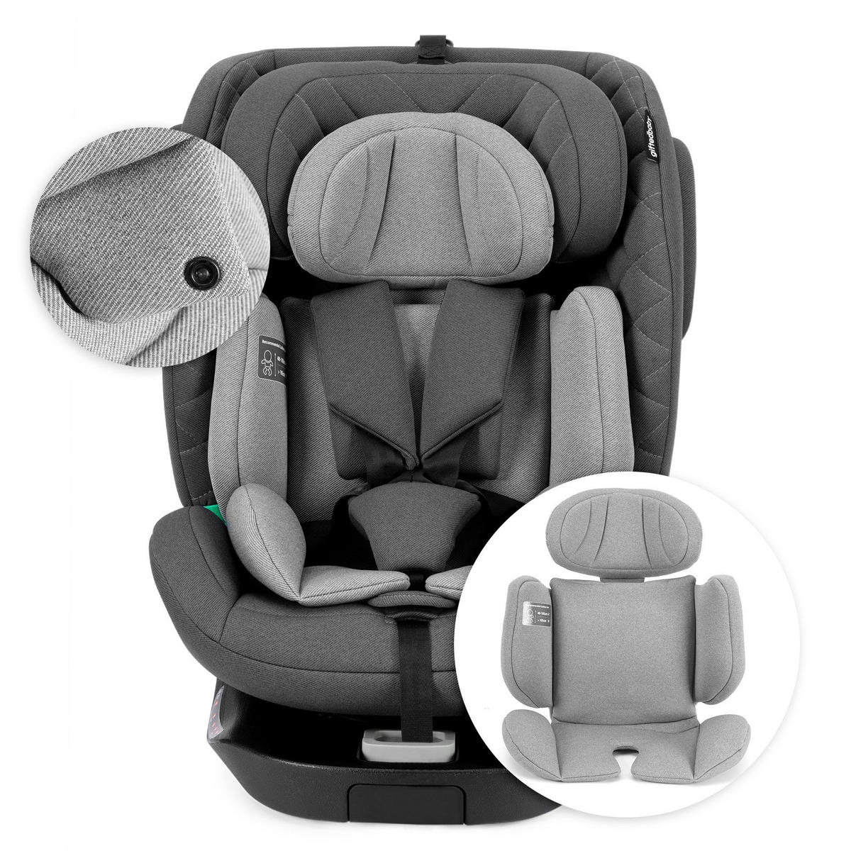 AUTOKINDERSITZ 360° Drehbarer i-Size Kindersitz mit ISOFIX, 40-150 cm - Grau, Textil (51/80/57cm) - BEXEVUE