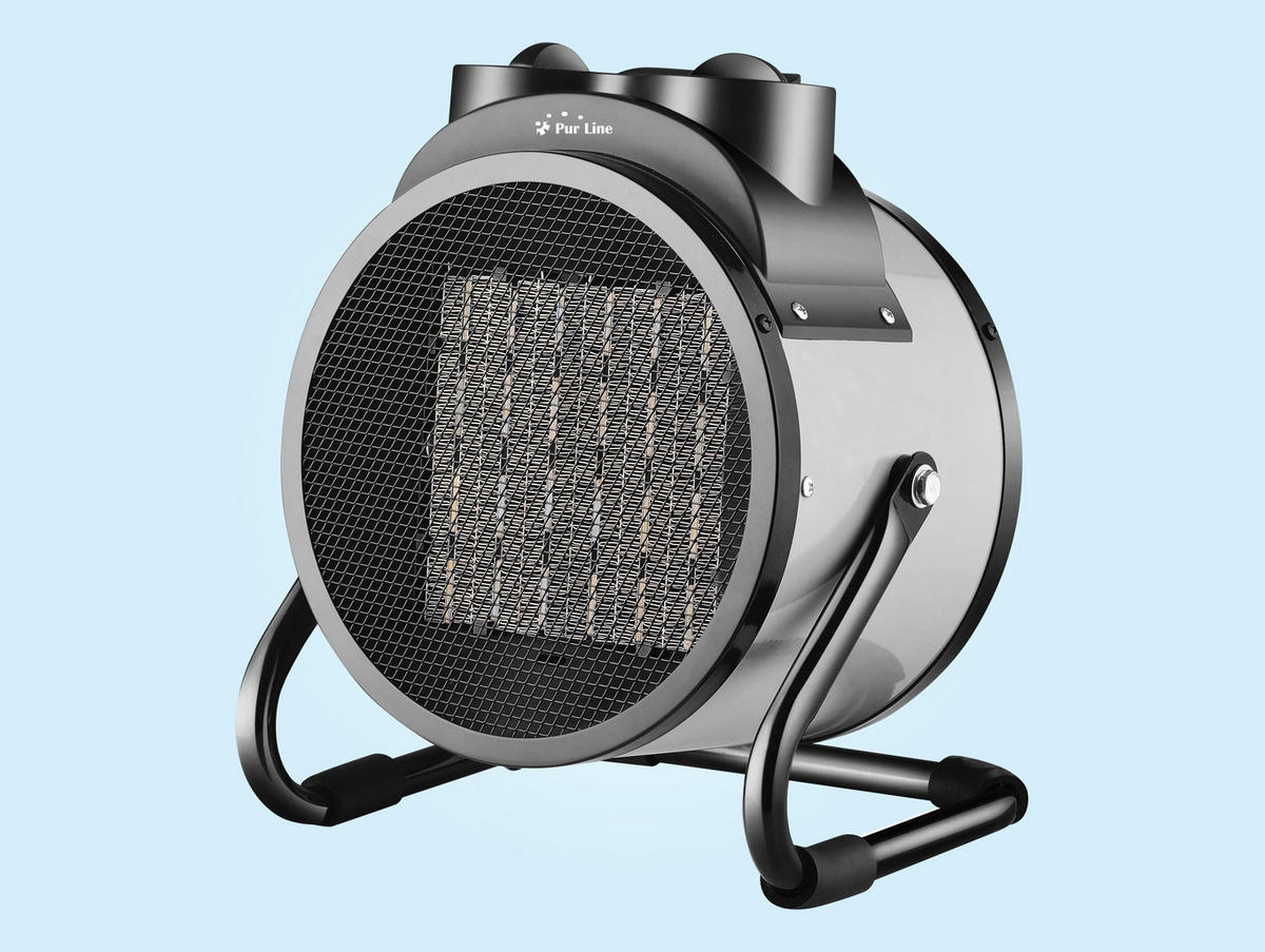 STAND-THERMOVENTILATOR Schwarz mit Leistungskontrolle 3000 W - Schwarz, Kunststoff (25/30/22cm) - Purline