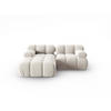 MODULARES-ECKSOFA links Bellis aus Samt leichtes beige 3 Sitzplätze - Creme, Textil (157/191cm) - Micadoni