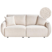 MODULSOFA 2-Sitzer Bouclé Cremeweiß Mesnali - Creme, Textil (190/84/95cm) - Beliani