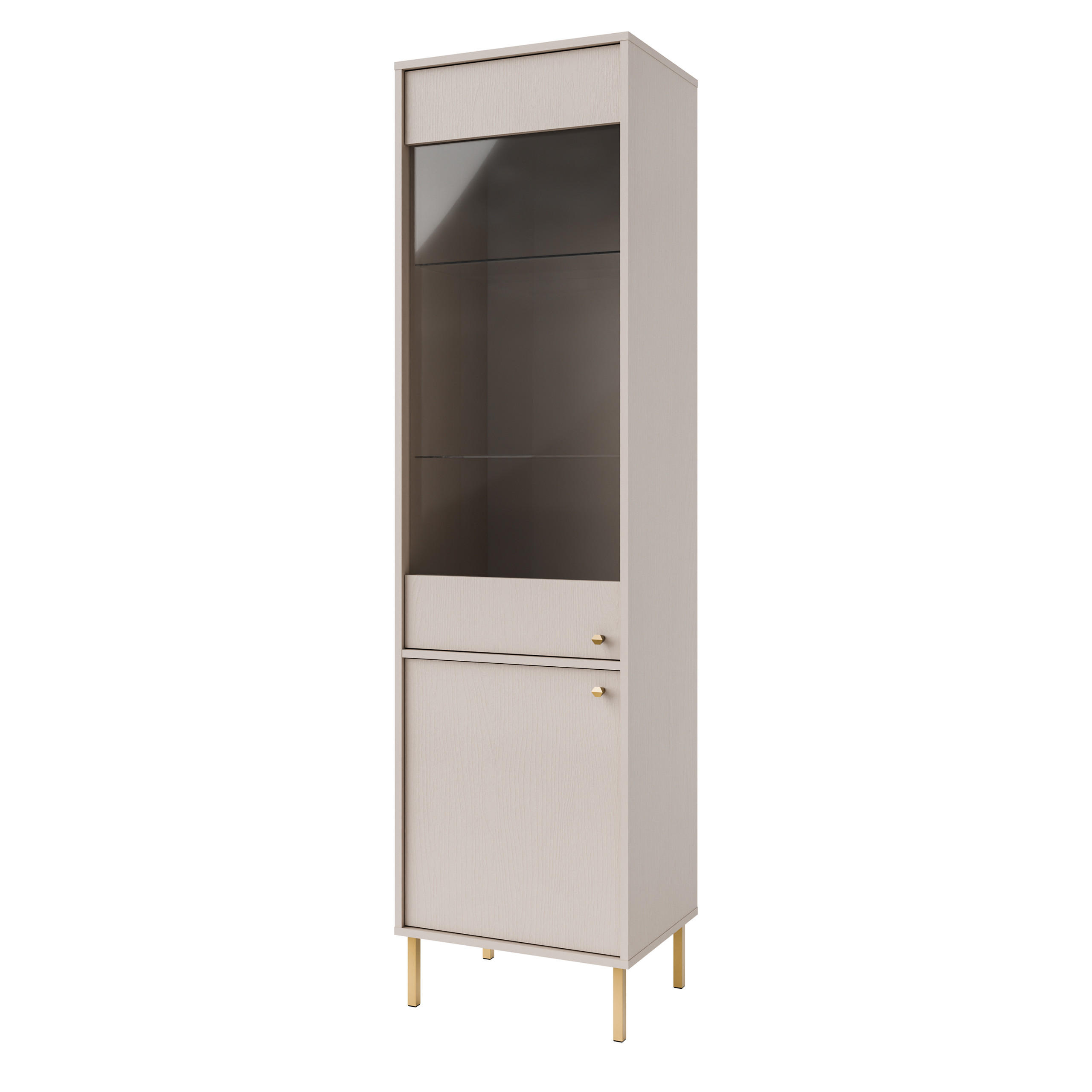 VITRINE in Beige - Beige, Holzwerkstoff (51.8/195/40.8cm) - MASSENO