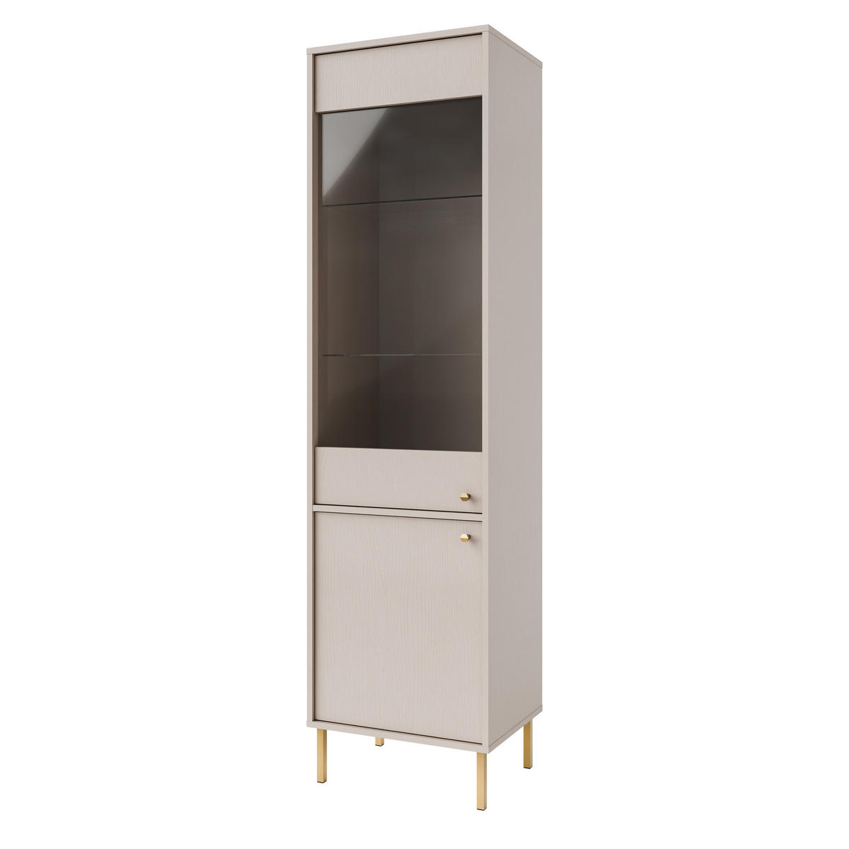 VITRINE in Beige - Beige, Holzwerkstoff (51.8/195/40.8cm) - MASSENO