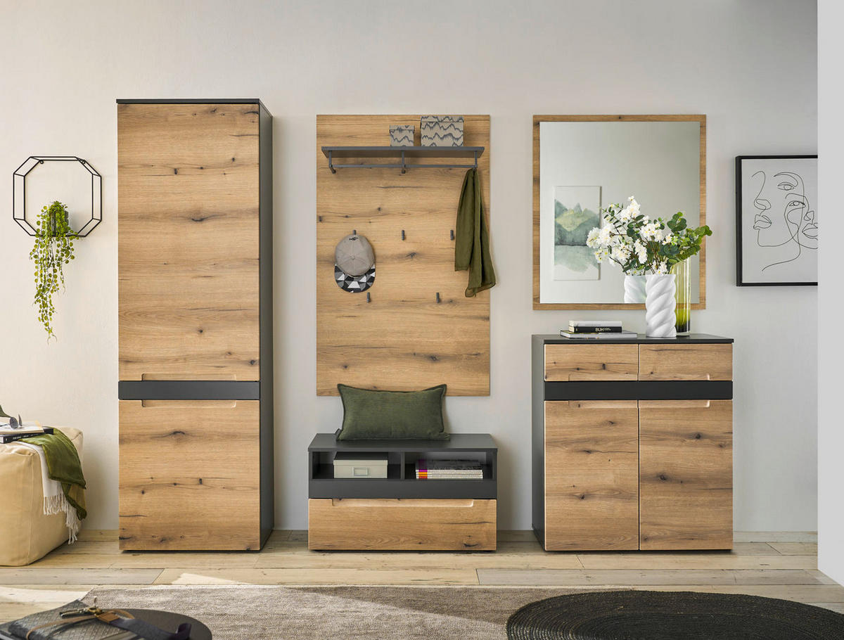 GARDEROBE 5-teilig in 250/198/38 cm - Braun, Holz (250/198/38cm) - moebel dich auf