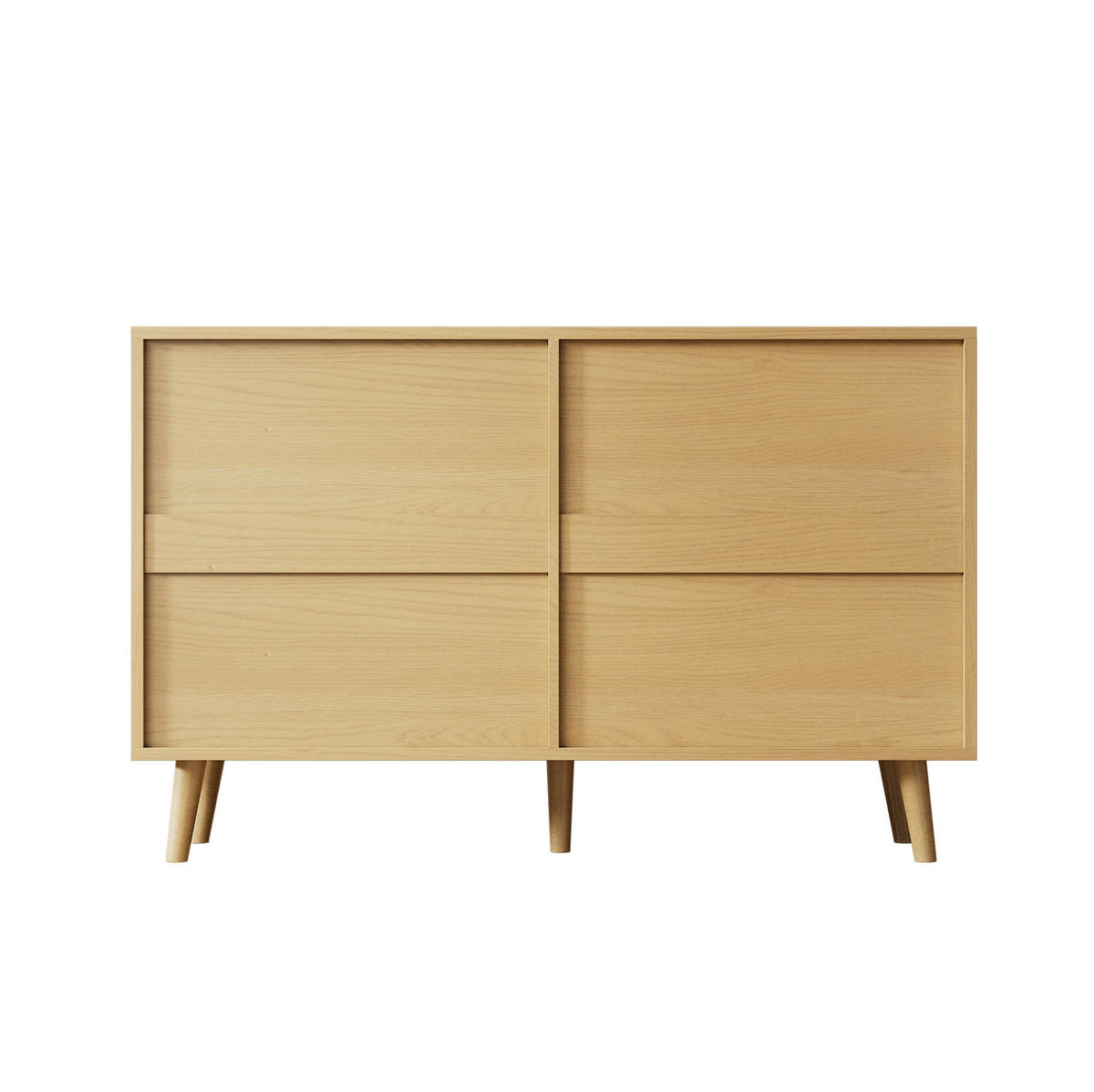 SIDEBOARD 120/40/76,5 cm aus Spanplatte mit 6 Schubladen und Rattan-Front Walnuss - Eichefarben, Holzwerkstoff (120/76.5/40cm) - Modenvie